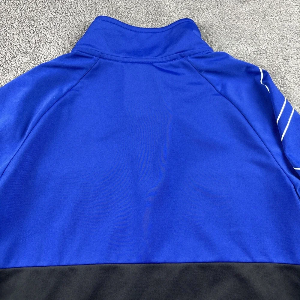 Adidas Full Zip Up Jacket Youth Large Blue Black Spell‎ Out Logo